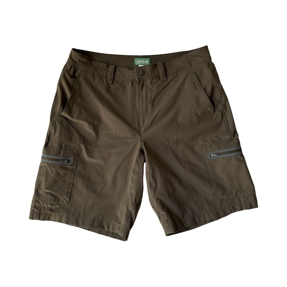 L.L. Bean Men's Olive Utility Cargo Shorts, multi use:hiking, utility, vacation.